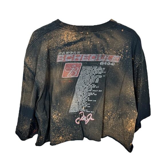 Reworked Nascar Earnhardt Jr Cropped Graphic Tee 2XL Oversized Bleached Edgy - Picture 3 of 4